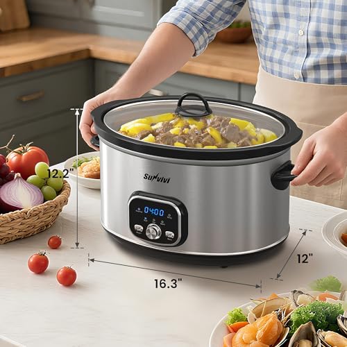 Slow cooker Pot 8.5 QT Programmable Stainless Steel Color