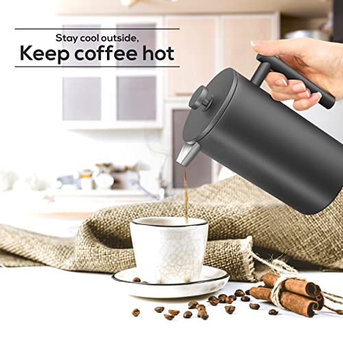 304 Grade Stainless Steel French Press 34 Oz