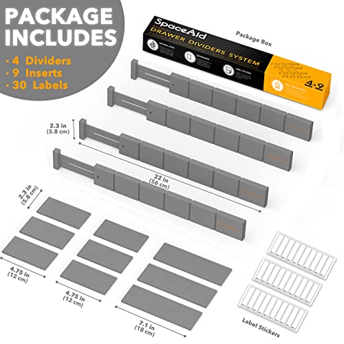 Bamboo Drawer Dividers with Inserts and Labels