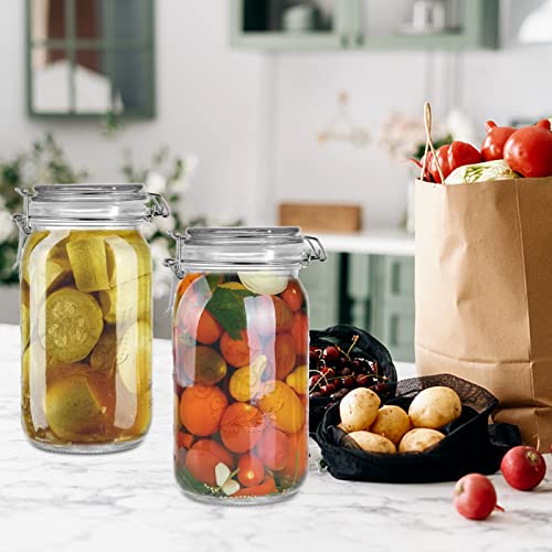 4 Pack Clear Wide Mouth Glass Mason Jars with Airtight Clamp Lids (4 Count)