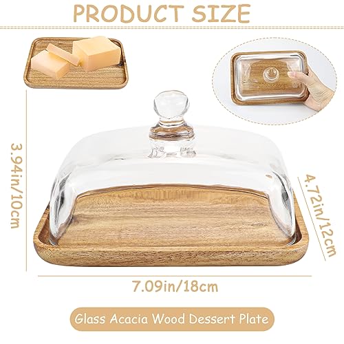 Glass Butter Dish with Lid Clear Glass Butter Keeper Container for Butter