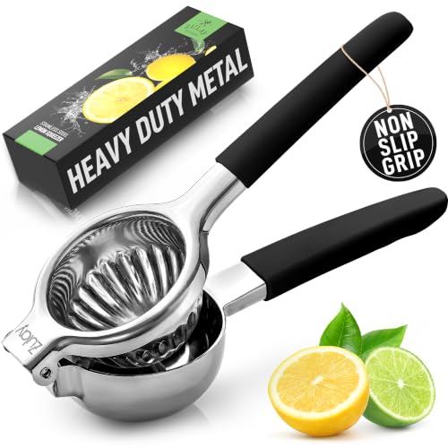 Zulay Lemon Squeezer Stainless Steel with Premium Heavy Duty Solid Metal Squeezer Bowl
