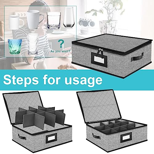 2PACK Quilted Mug Cup Storage Box (2 Count)