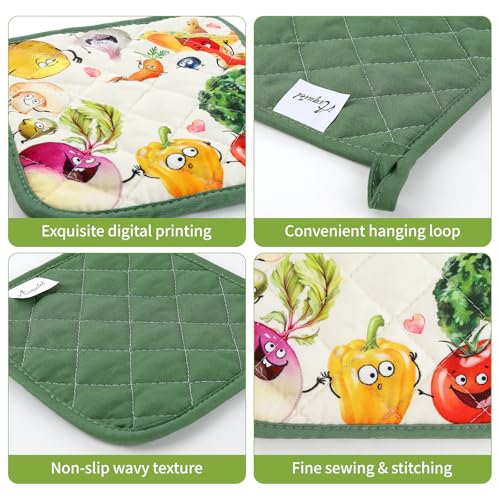 Vegetable Oven Mitts and Pot Holders Set (4 Count)