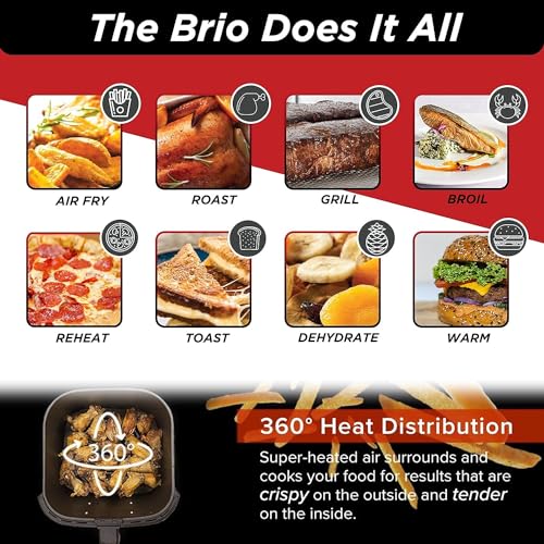 Brio 6 Quart Digital Air Fryer Including Non