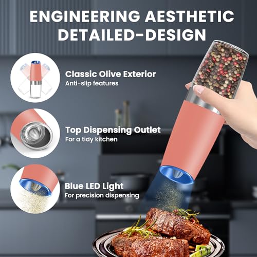 Battery Operated Gravity Salt And Pepper Grinder Set (2 Count)