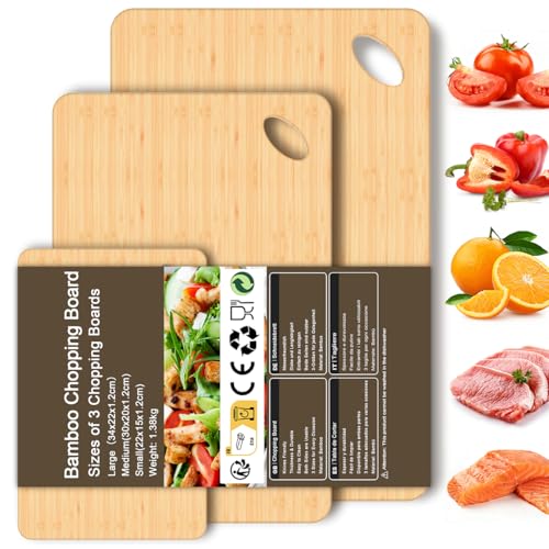 Wood Cutting Board Set of 3 (3 Count)