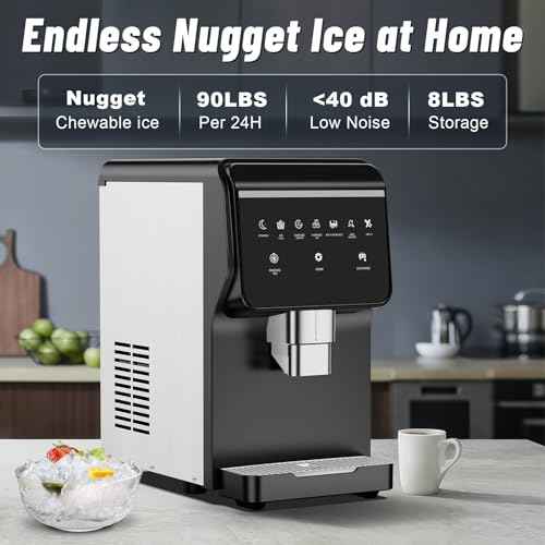 Nugget Ice Maker Countertop with 7Lbs Storage