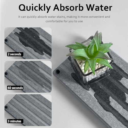 2 PCS Water Absorbing Stone Trays for Bathroom Sink Fast Drying Coasters (2 Count)