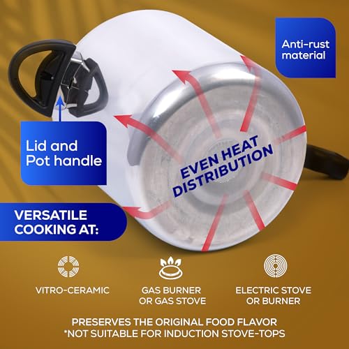 6.3 Quart / 6 Liter) Olla de Presion, Aluminum Stovetop Pressure Pot with 6 Safety Systems, 7-Serving Family Size, Pressure Cooker made in Colombia, 25-Year Warranty