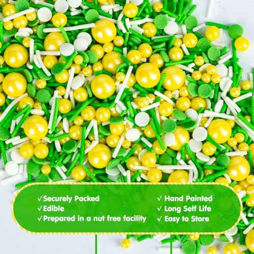 Edible Green Yellow White Sprinkles (4.6 Ounce)