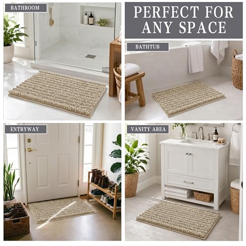 Bathroom Rugs Non Slip Washable 24x17 Inch