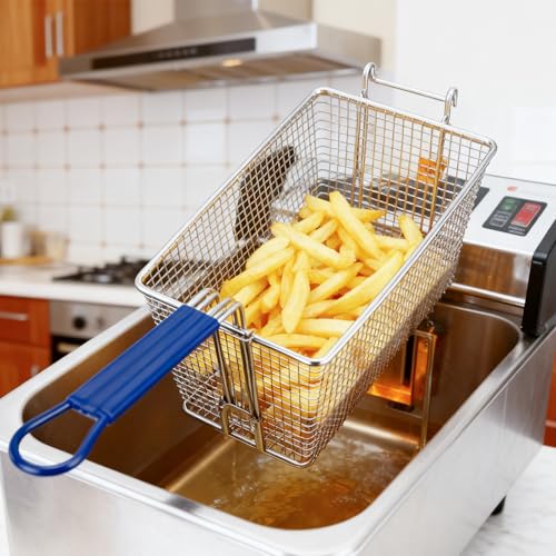 4 Pack Commercial Deep Fryer Baskets with Front Hooks (4 Count)