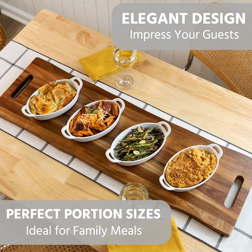 Oval Au Gratin Baking Dishes for Oven Safe and Microwave Cooking and Baking (4 Count)