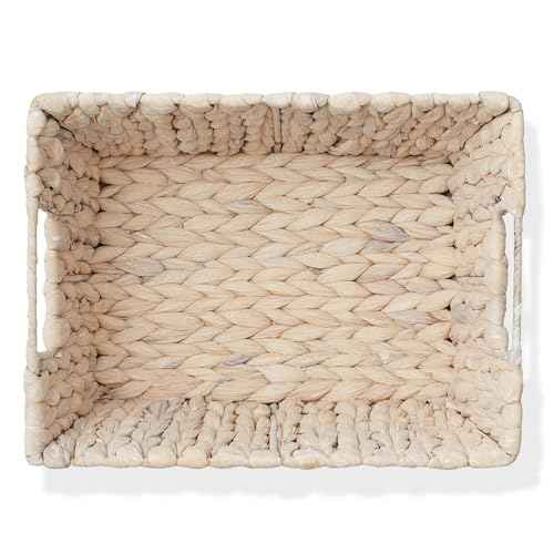 Set of 4 Water Hyacinth Storage Baskets with Handles (4 Count)