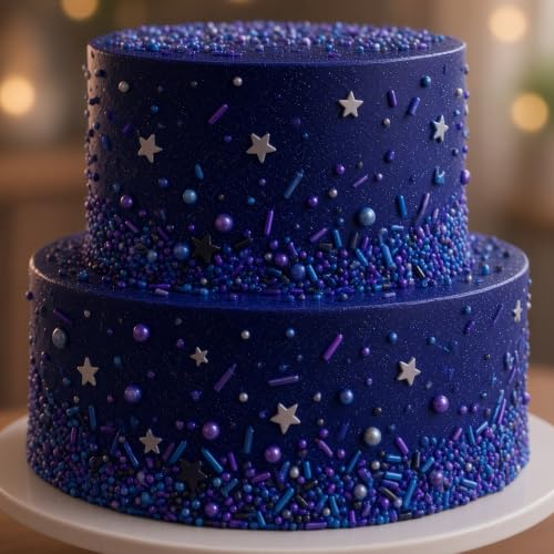 Black Series Sprinkles Candy Mix Size Edible Pearls Cake Decorations Cupcake Toppers Cookie Decorating Perfect for Wedding Party Valentine Halloween Christmas Supplies 4.58OZ (4.58 Ounce)