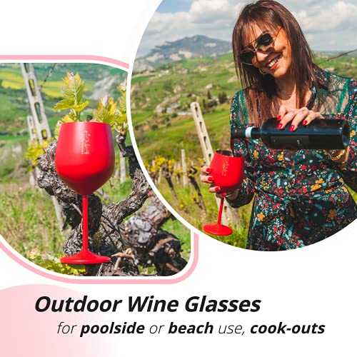 Valentine’s Day Gift Stainless Steel Wine Glass (2 Count)