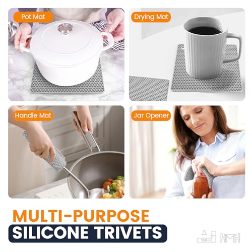 Silicone Trivet Mats 4 Heat Resistant Pot Holders Multipurpose Non