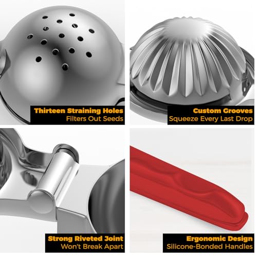 Lemon Squeezer 304 Stainless Steel Large Metal Manual Citrus Juicer
