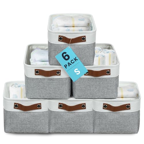 12x8in Canvas Storage Baskets (6 Count)