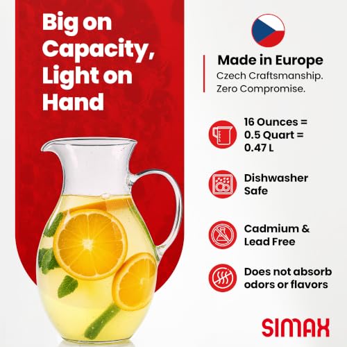 SMALL Glass Pitcher 16 Oz