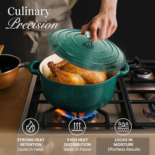 Enamelled Cast Iron Dutch Oven Pot with Lid