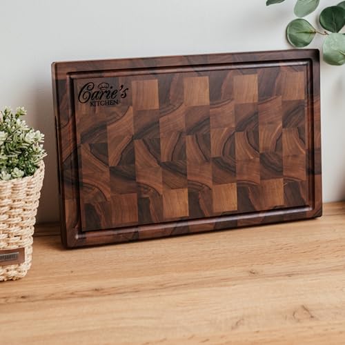 Handmade Personalized Walnut End Grain Cutting Board