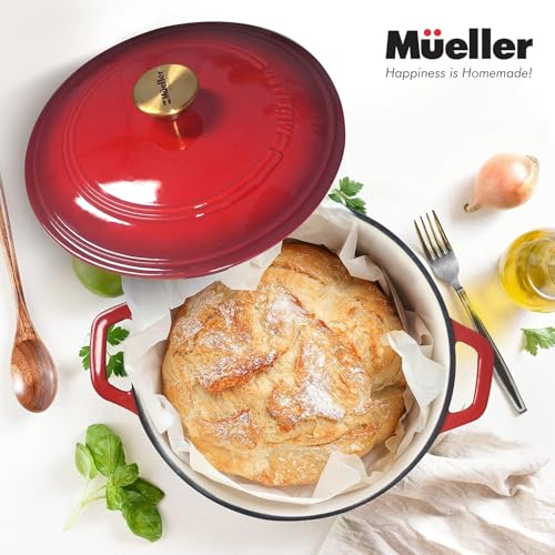 MUELLER HOME 7.5 QT Enameled Cast Iron Dutch Oven