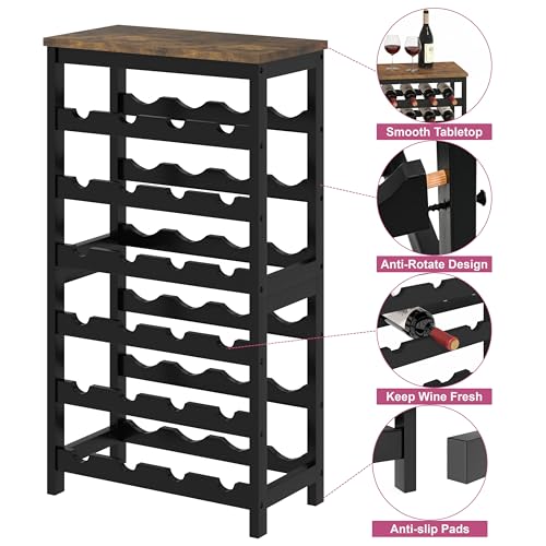 6 Tier Bamboo Wine Rack Freestanding Floor