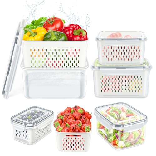 5 Pack Fruit Storage Containers for Fridge Berry Keeper Produce Saver (5 Count)