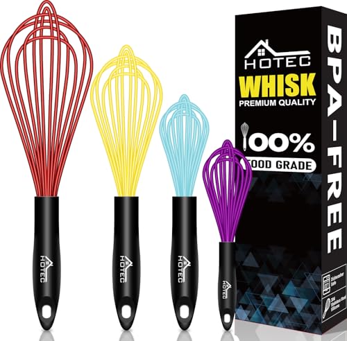 4 Pieces Silicone Whisks Set (4 Count)