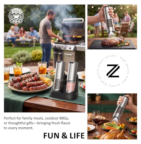 Electric Rechargeable Salt and Pepper Grinder Set (3.2123 Fl Oz)