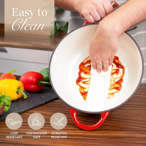 Enamelled Cast Iron Dutch Oven Pot with Lid