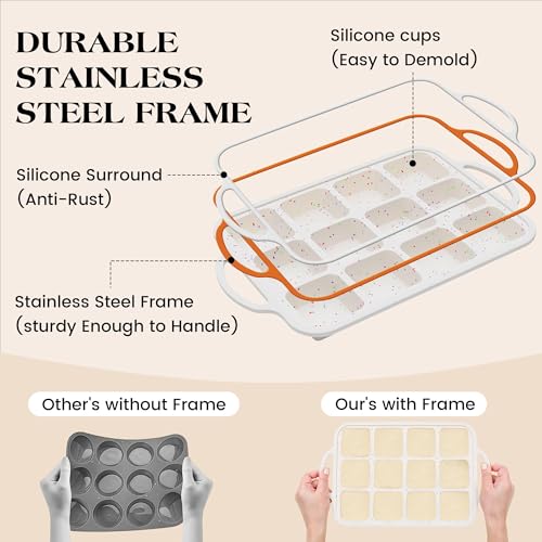 Mini Individual Square Brownie Pan with Dividers (2 Count)