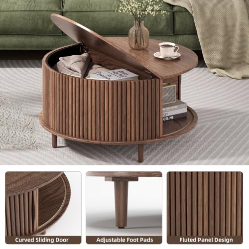 Round Coffee Table with Storage