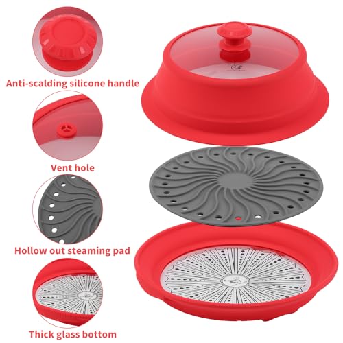 Microwave Splatter Silicone Cover Collapsible Steamer