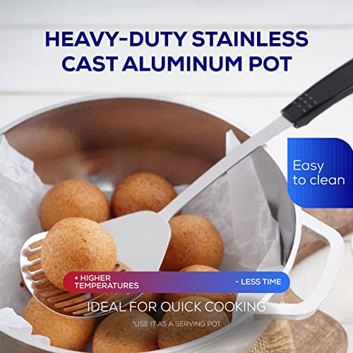 1.8 QT / 1.7 Liter) Small Caldero Pot with Lid, Cast Aluminum Rice & Cooking Pot, 6 Cup Capacity for Rice, Beans, Sauces, Sides & Small-Batch Cooking