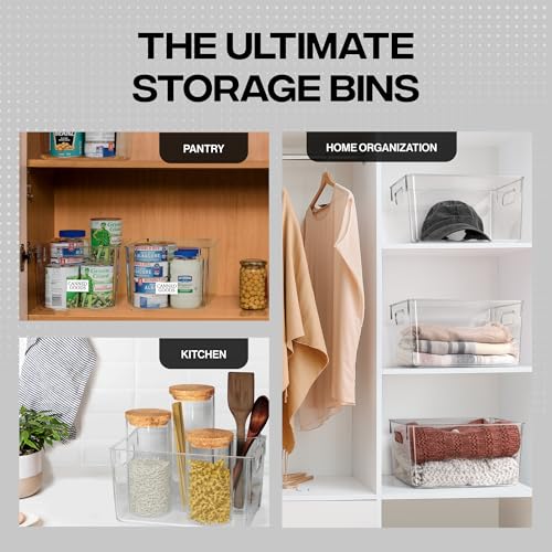 Clear Plastic Storage Bins (4 Count)