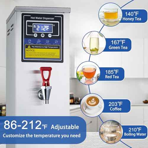 Hot Water Dispenser Commercial Water Boiler Countertop Hot Water Machine Stainless Steel Step