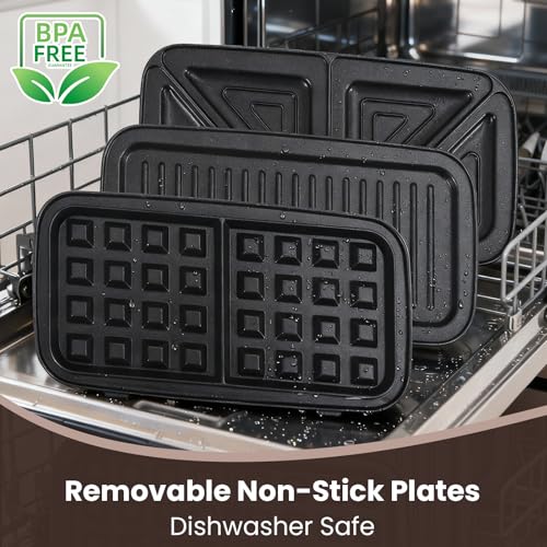 Waffle Maker with Removable Plates