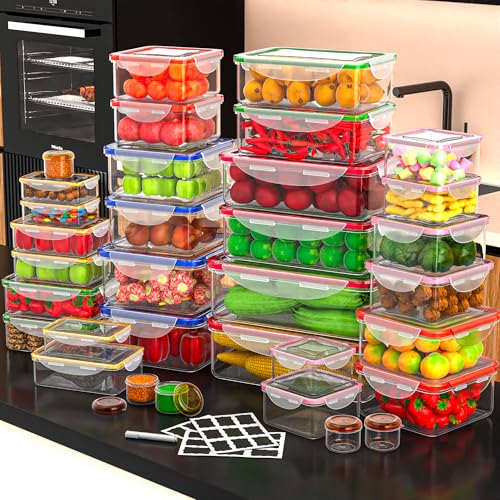 70 Pcs Large Food Storage Containers with Lids Airtight (70 Count)