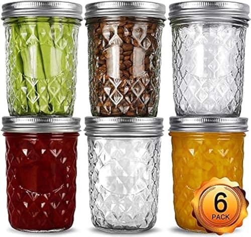 6 Packs 16 oz Wide Mouth Mason Jars (100 Count)