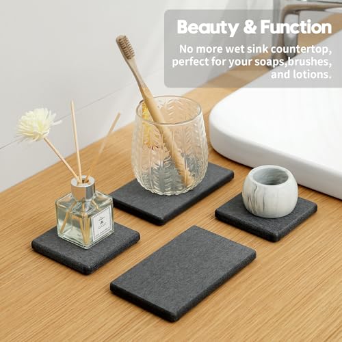 4PCS Water Absorbing Sponge Holder Diatomite Stone Sink Tray Mat (4 Count)
