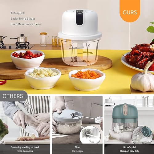 White 3 CUP Electric mini garlic crusher