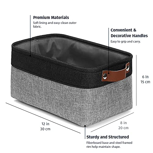 12x8in Canvas Storage Baskets (3 Count)