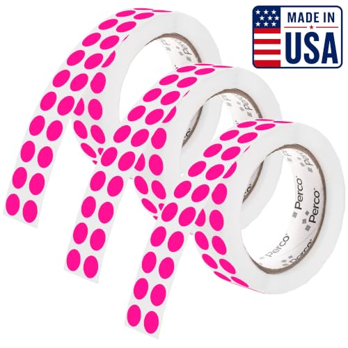 Neon Pink Perforated Round Circle Dot Sticker 1 (3 Count)