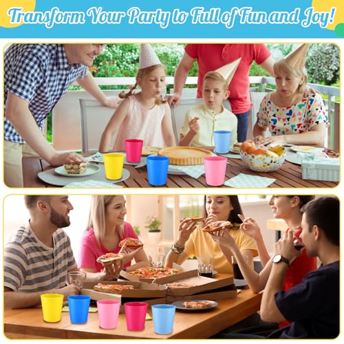36 Pcs Kids Plastic Cups 8 oz Drinking Toddler Cups (36 Count)