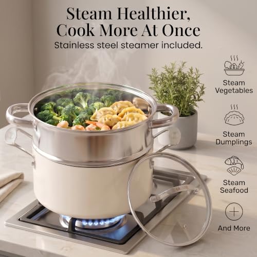 20 Pc Ceramic Cookware Set with Knives Set (20 Count)