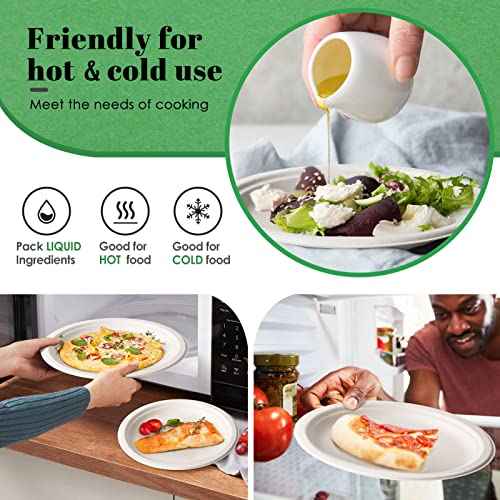 Compostable Small Paper Plates 6 Inch 125 Pack Dessert Plates (125 Count)