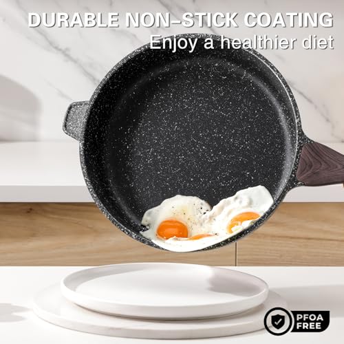 Nonstick Deep Frying Pan Skillet with Lid